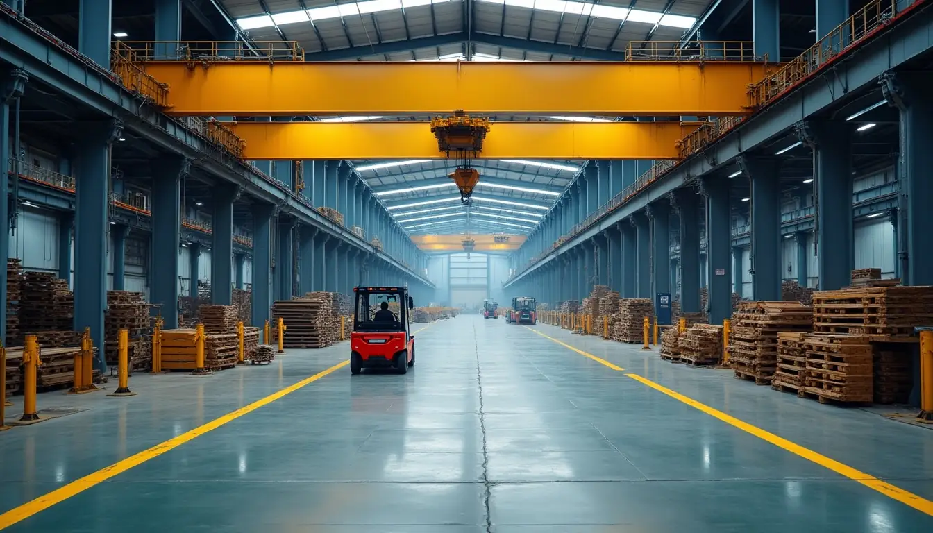 Metal fabrikasında vinç ile yük kaldırma operasyonu güvenliği